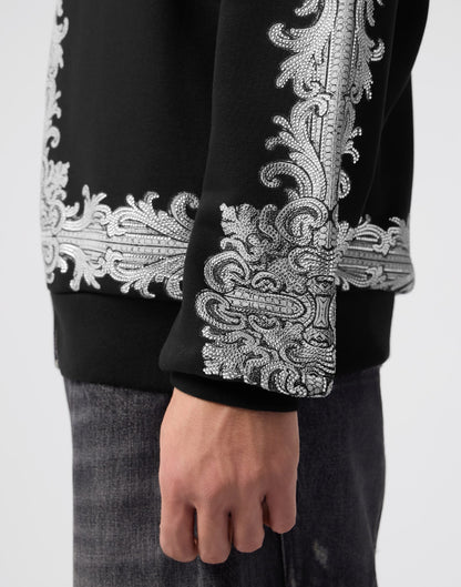 Felpa Philipp Plein "Baroque Stones" full zip con cristalli e stampa
