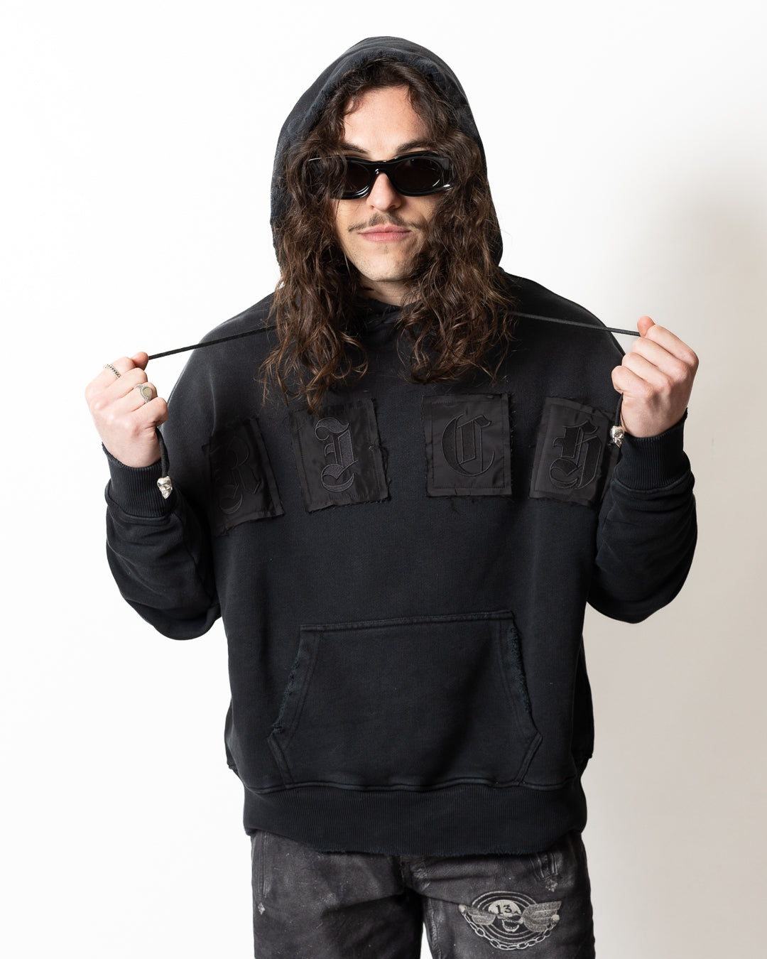 Felpa John Richmond logo patch uomo