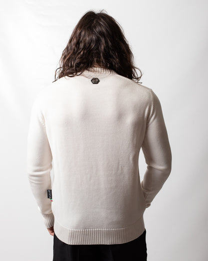 Maglia Philipp Plein girocollo "Embroidered Merino Strass" uomo