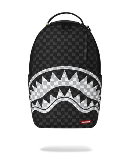 Zaino Sprayground nero BLACK AND WHITE DRIP CHECK SHARK BACKPACK 
