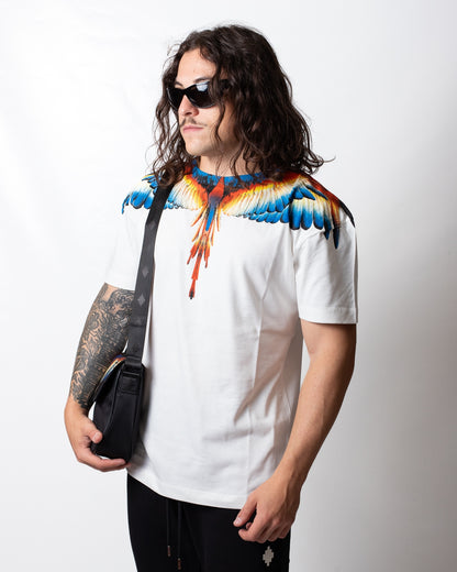 T-Shirt Marcelo Burlon con logo wings colorfull uomo