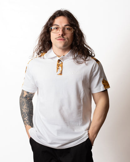 Polo Versace Jeans Couture in piquet "Barocco Wave" uomo