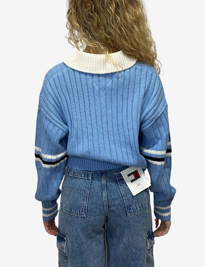 Maglia Tommy Jeans crop con colletto a polo donna