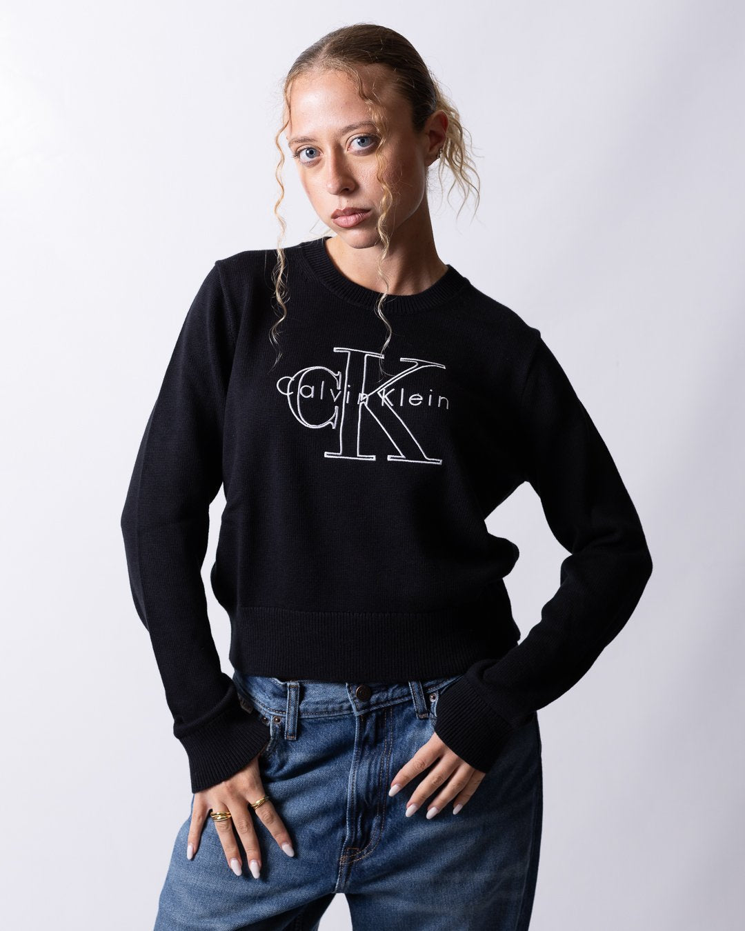 Maglia Calvin Klein girocollo "Embroidery Logo" donna