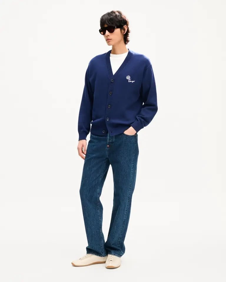 Cardigan Kenzo Paris in lana con maxi ricamo sul retro