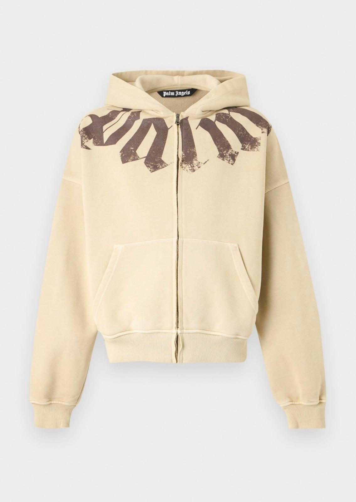 Felpa Palm Angels fullzip con cappuccio "Big Neck Logo" uomo