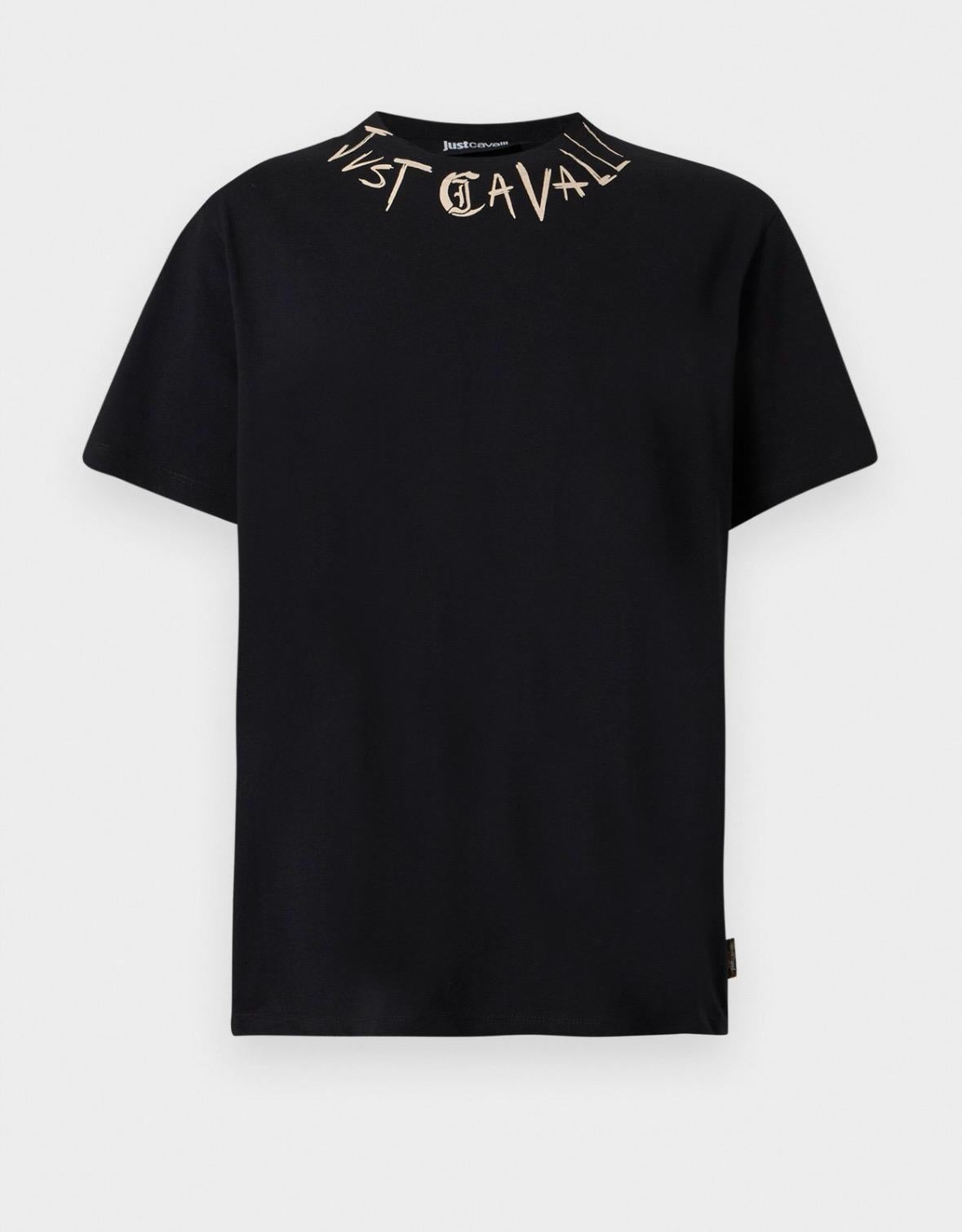 T-Shirt Just Cavalli girocollo con logo sul collo uomo