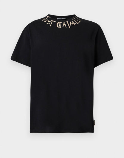 T-Shirt Just Cavalli girocollo con logo sul collo uomo
