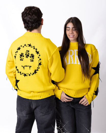 Maglia Barrow in lana girocollo con stelle e rotture