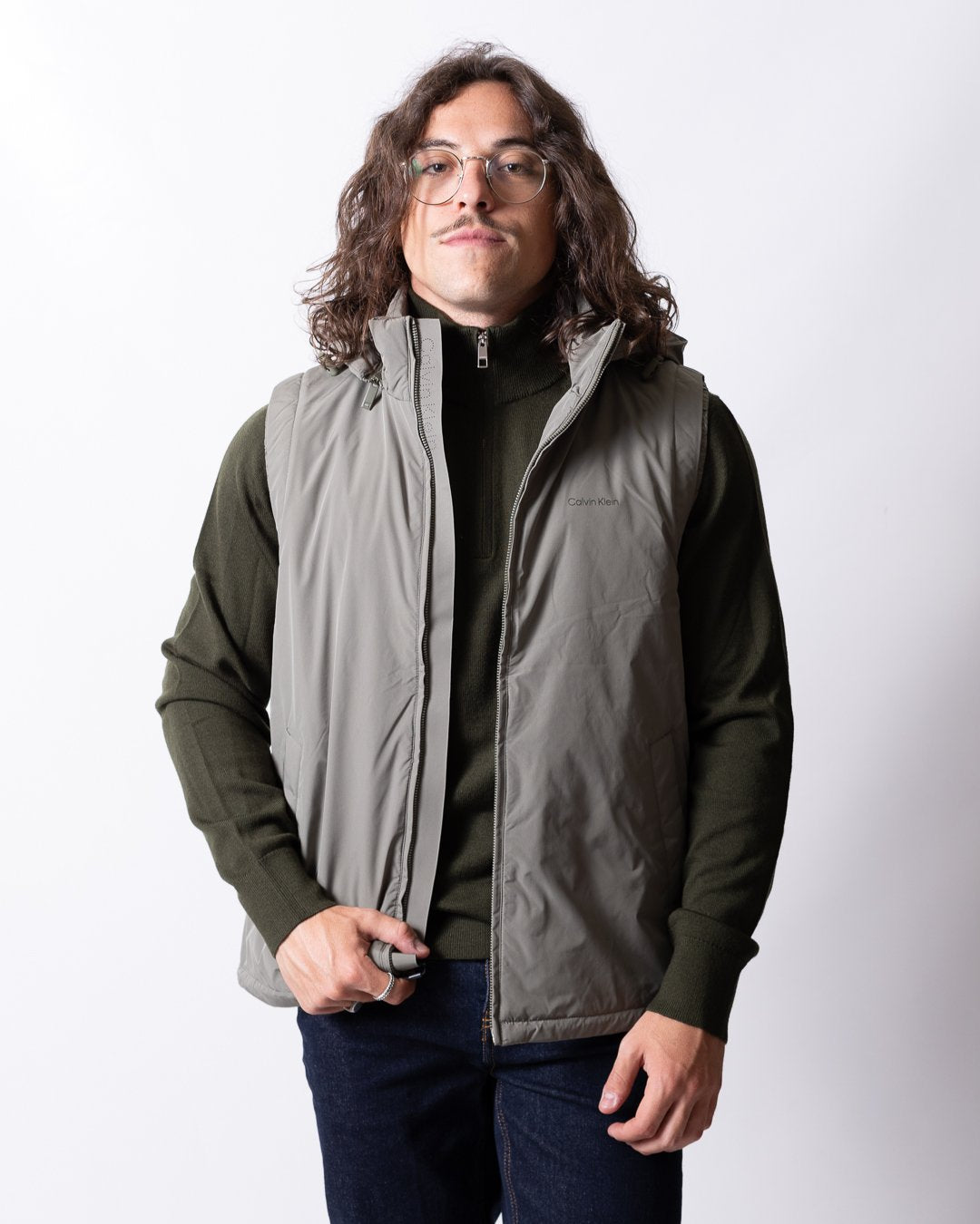 Gilet Calvin Klein in nylon con cappuccio uomo
