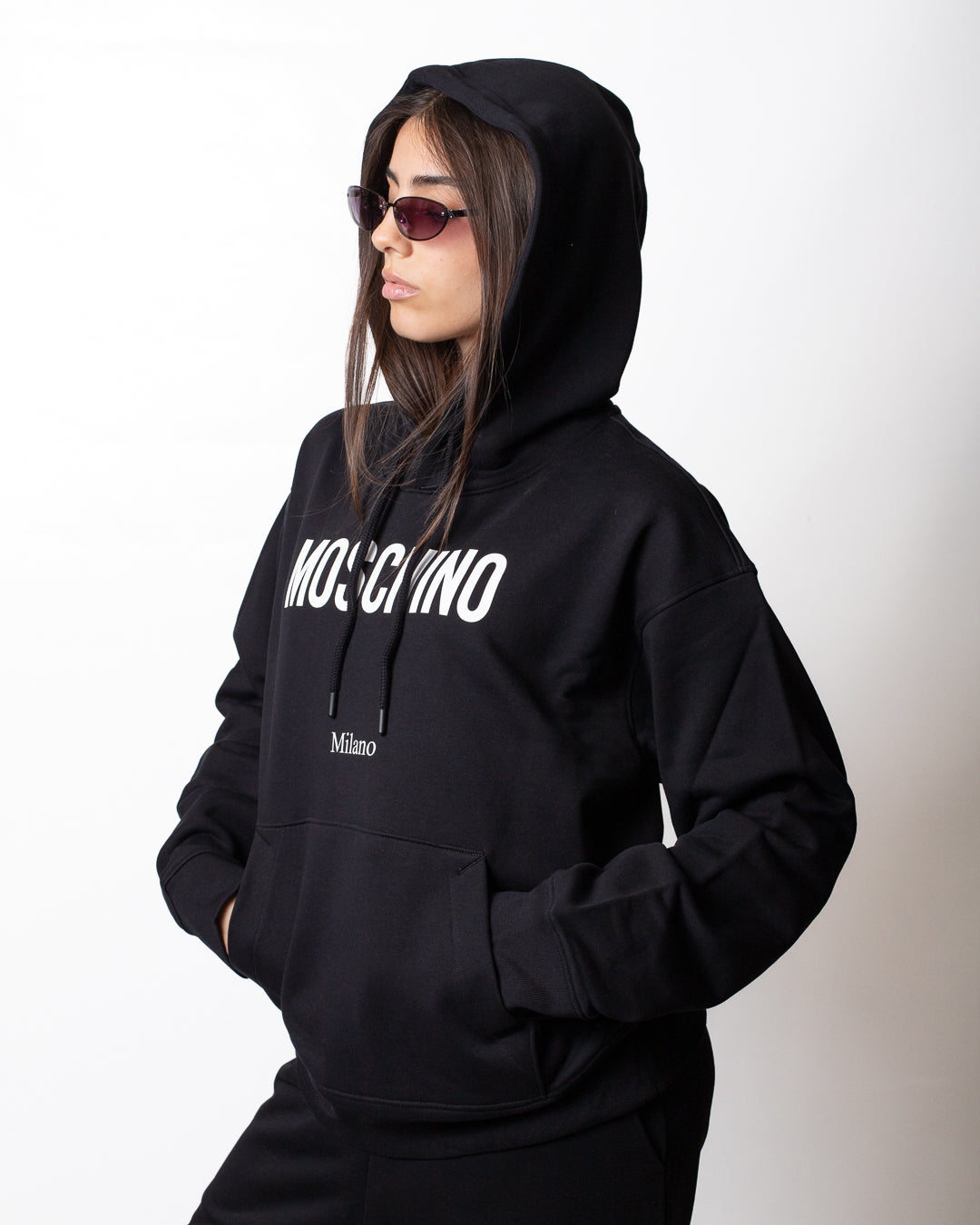 Felpa Moschino con cappuccio e logo basic