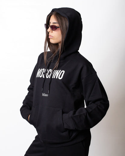 Felpa Moschino con cappuccio e logo basic
