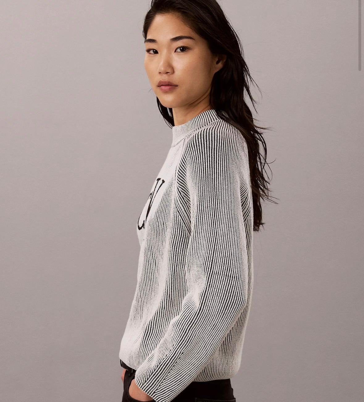 Maglia Calvin Klein Jeans con logo e costine a contrasto