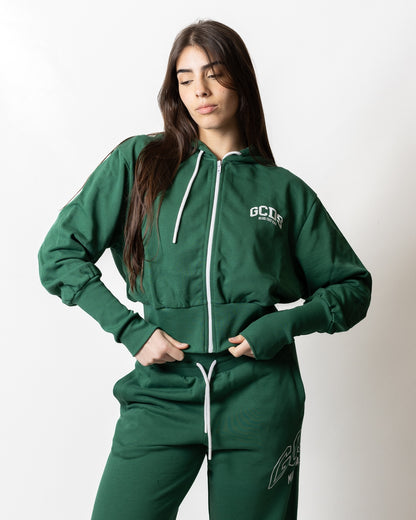 Felpa GCDS Essentials fullzip "Logo Lounge" donna