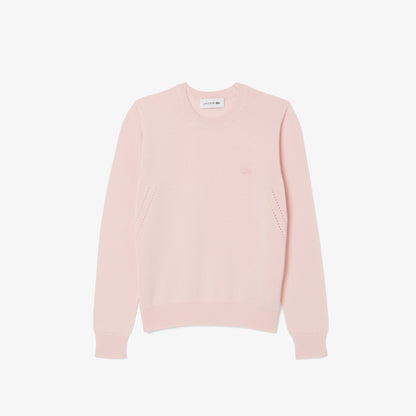 Maglia Lacoste girocollo con logo tonal donna