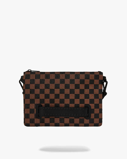 Pochette Sprayground marrone  "CHECK 2 EMBOSS CROSSOVER CLUTCH"