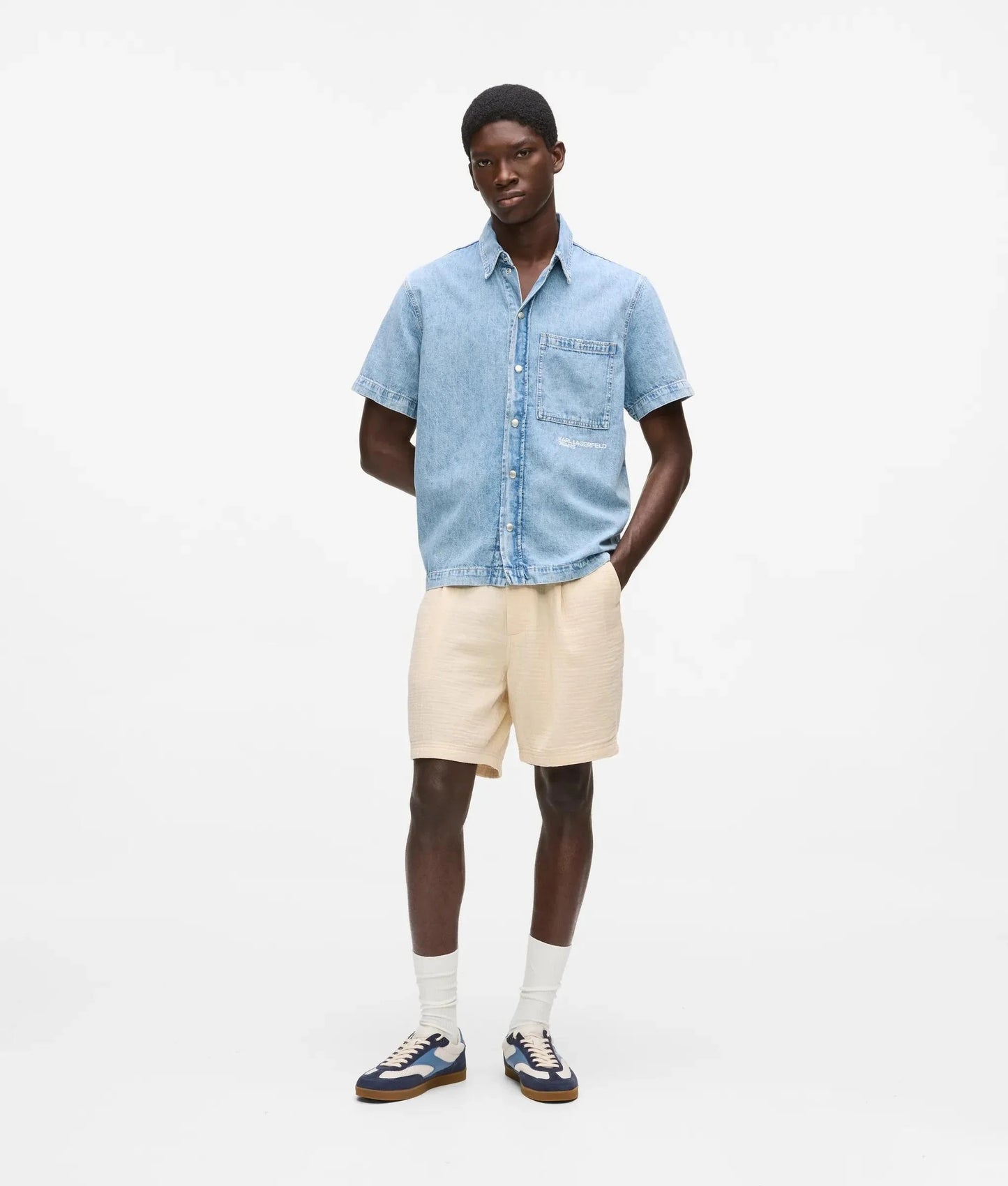 Camicia Karl Lagerfeld Jeans regular in jeans uomo