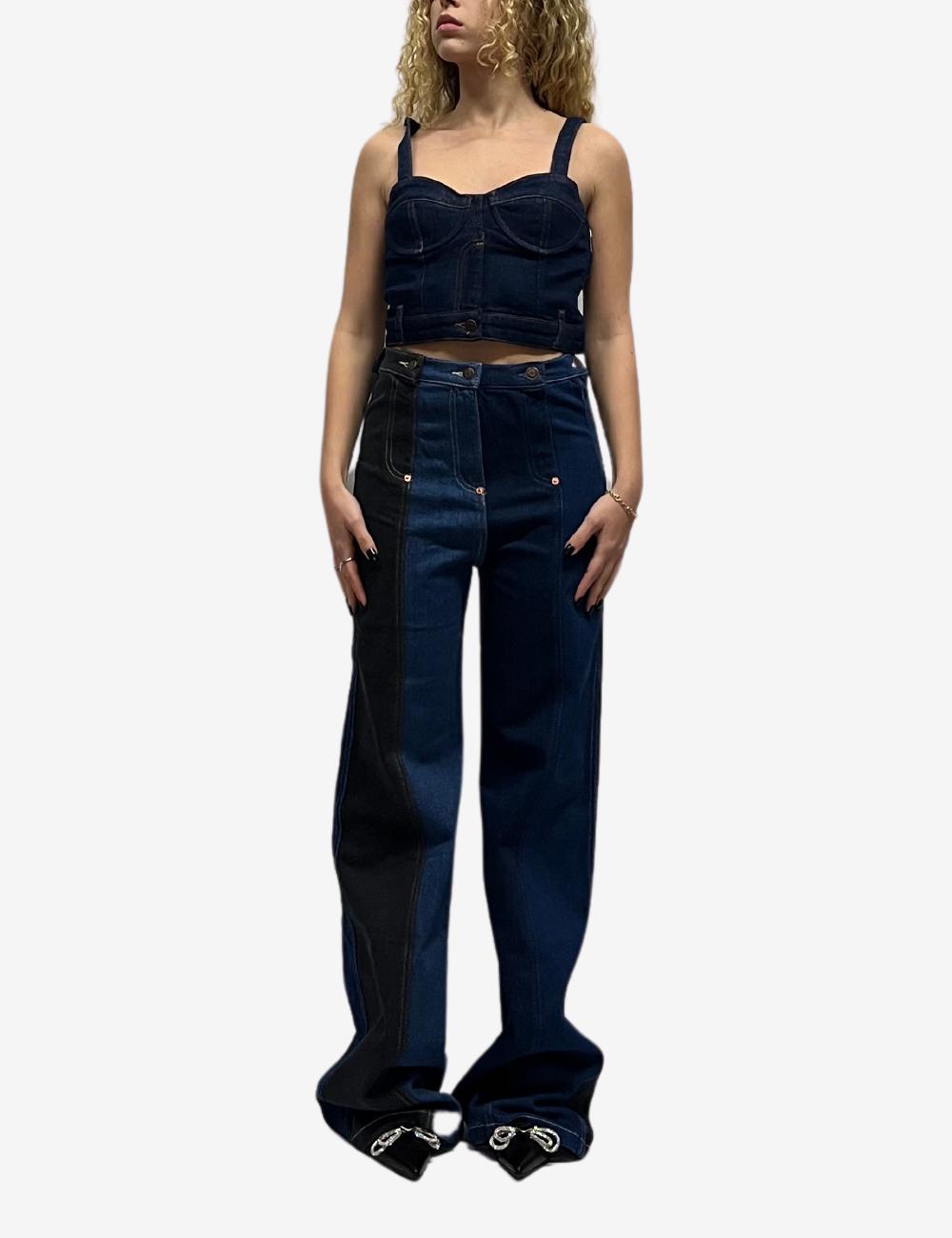 Top Moschino jeans in denim modello crop donna