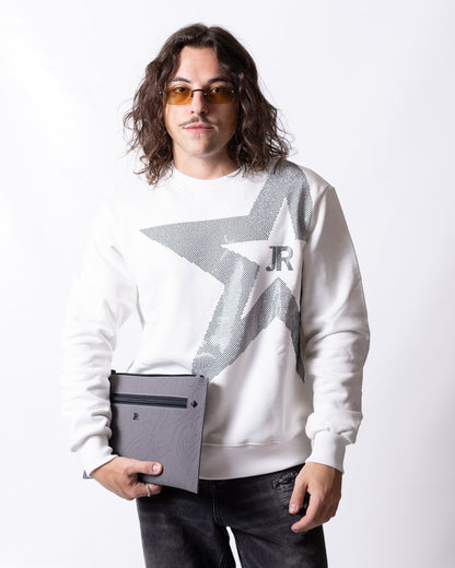 Felpa John Richmond con logo "JR" e stella di brillantini