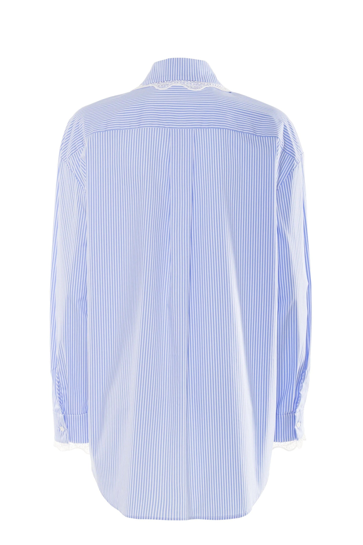 Camicia Nenette a righe con dettagli in pizzo donna