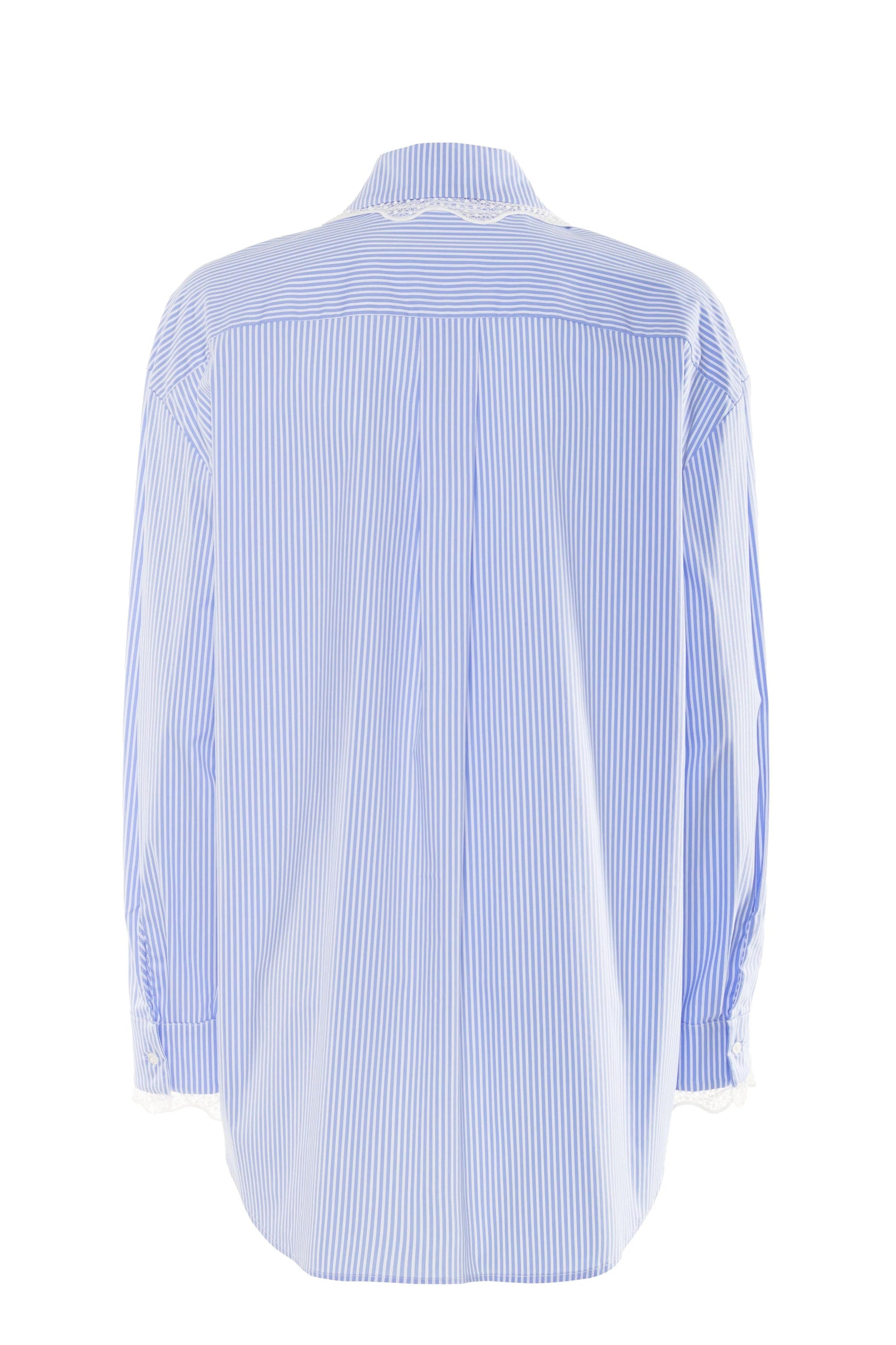 Camicia Nenette a righe con dettagli in pizzo donna