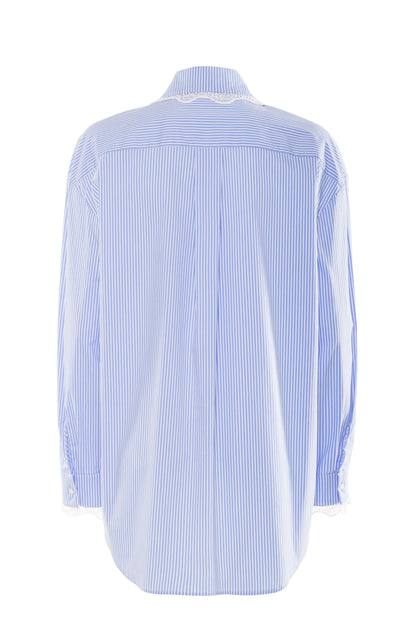 Camicia Nenette a righe con dettagli in pizzo donna