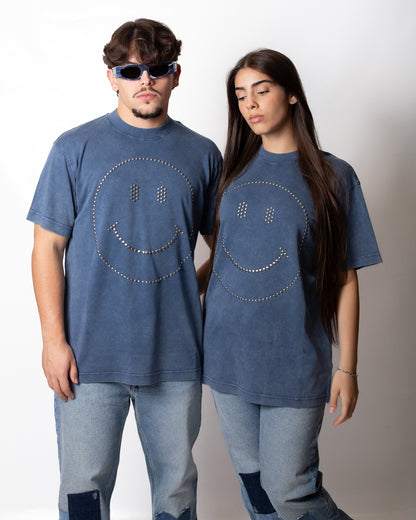 T-Shirt Moschino "Smiley" con borchie
