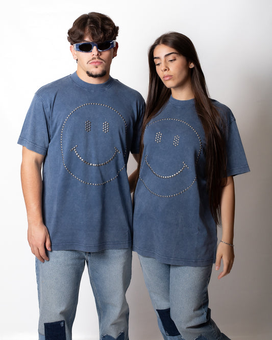 T-Shirt Moschino "Smiley" con borchie