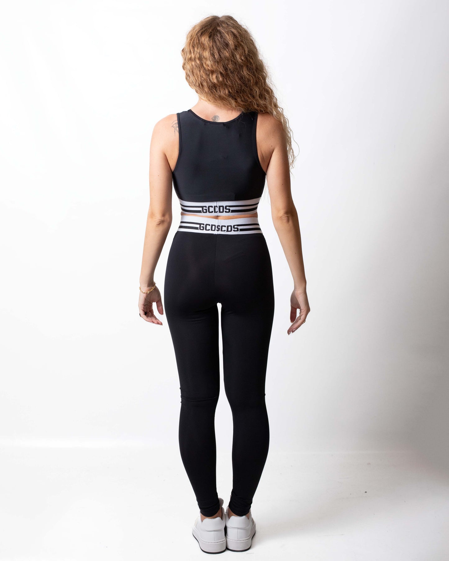 Top GCDS in stretch nylon "Logo Stripes" donna