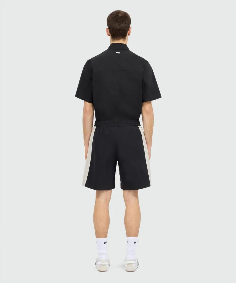 Bermuda MSGM stretch con logo e zip