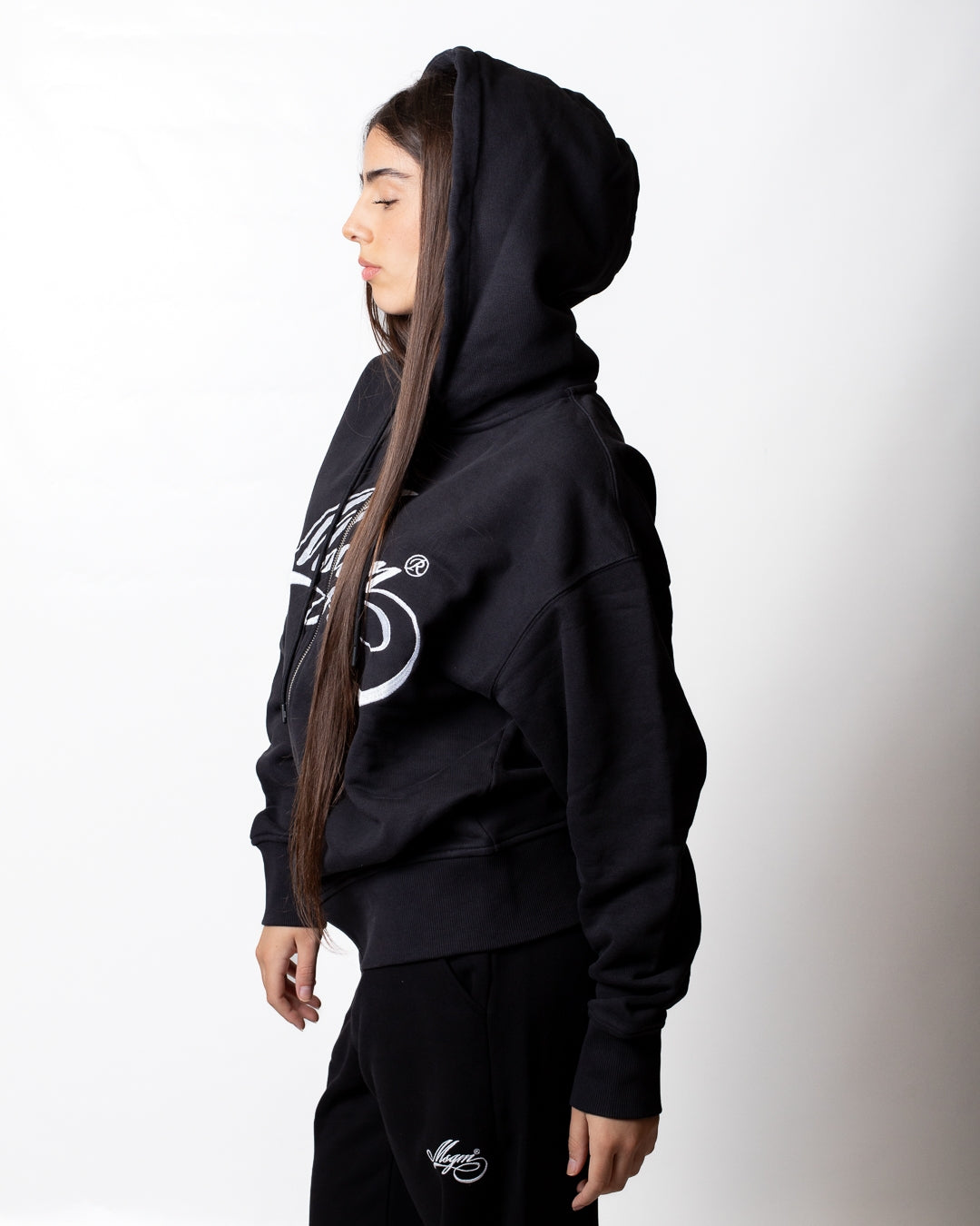 Felpa MSGM fullzip con logo signature ricamato