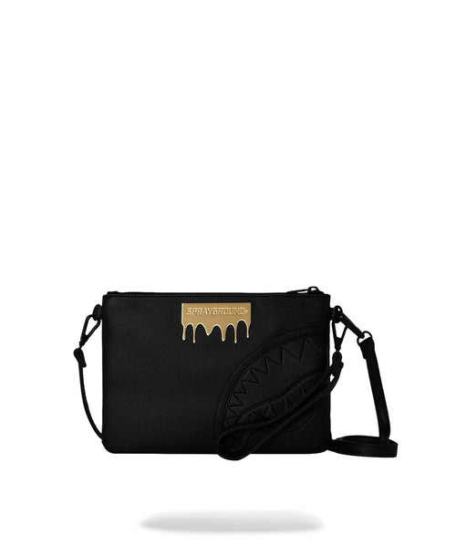 Pochette Sprayground nero Gold Brick Lux Tortuga clutch con tracolla