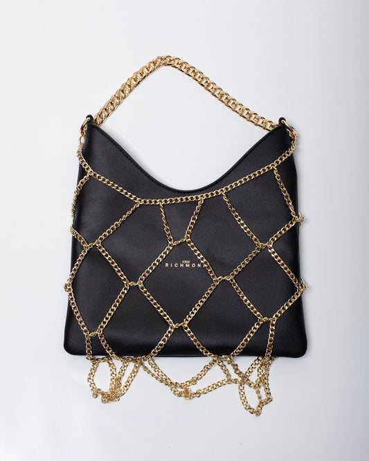 Borsa John Richmond in vera pelle con manico e catene donna