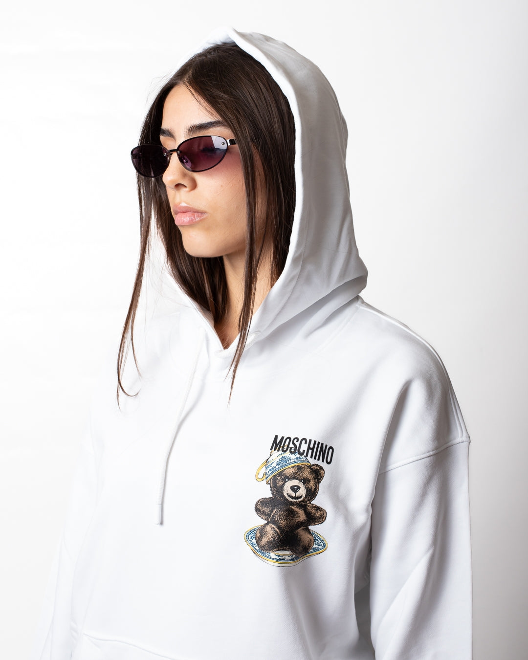 Felpa Moschino con cappuccio e stampa Teddy Bear