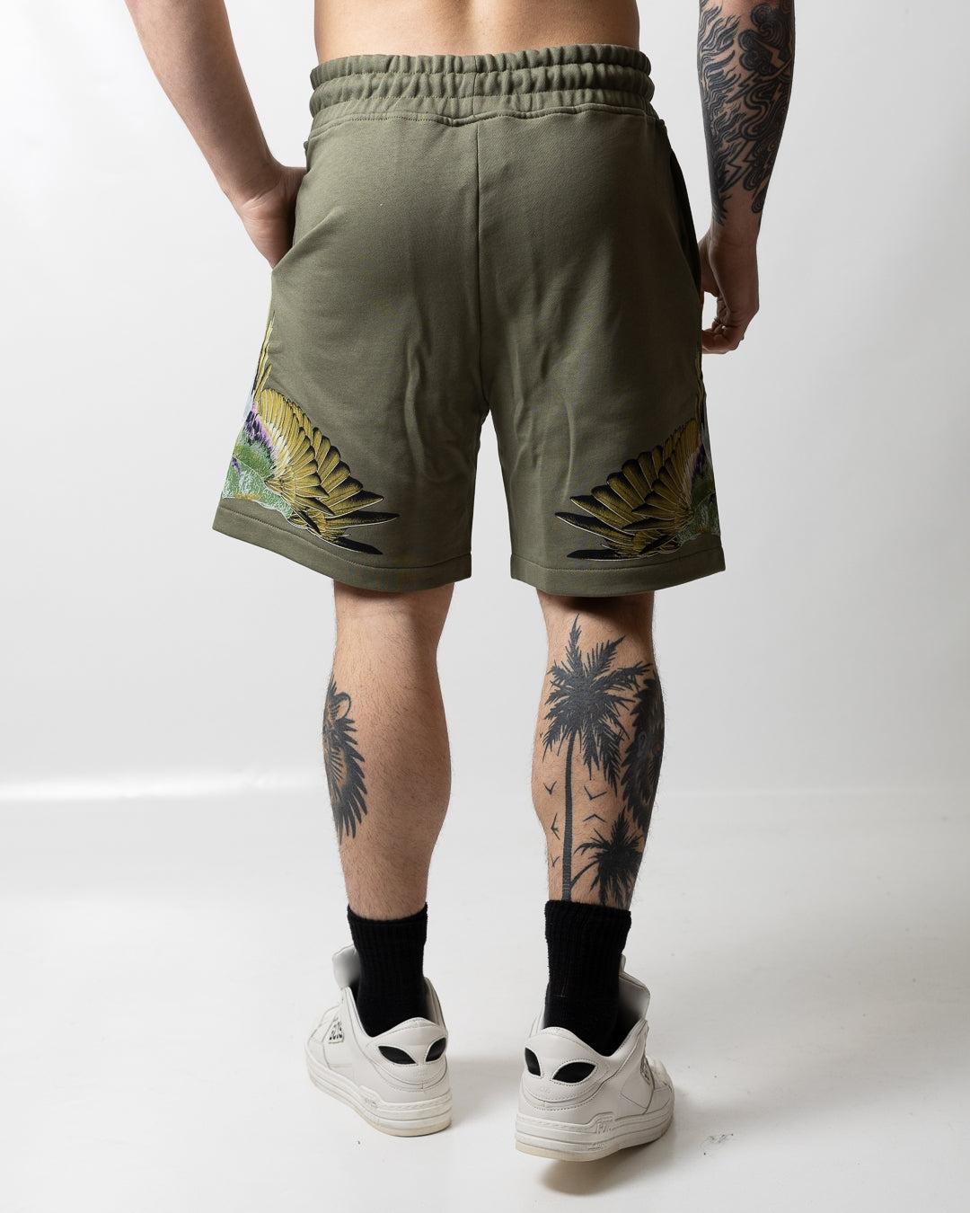 Bermuda Marcelo Burlon in felpa "Icon Wings Colorfull" uomo