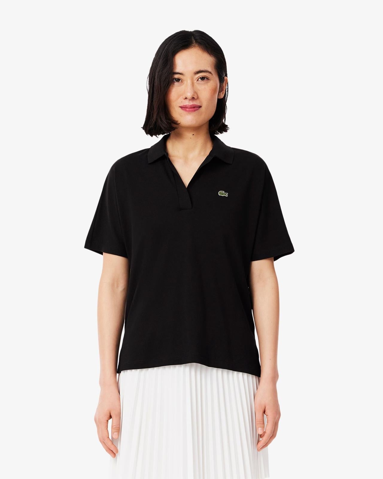 Polo Lacoste in fluido pique donna
