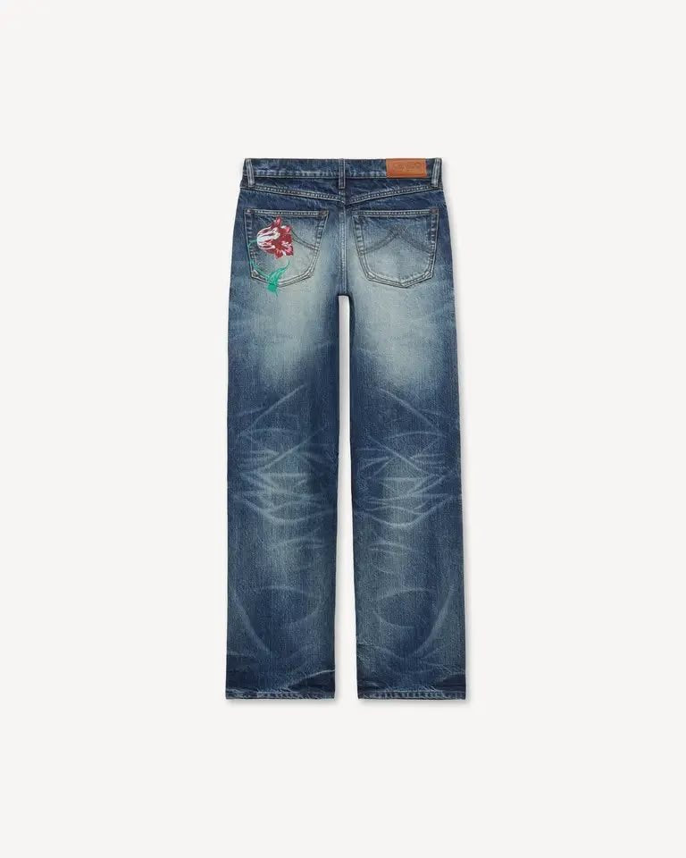 Jeans Kenzo Paris con stampa decorativa e patch logo