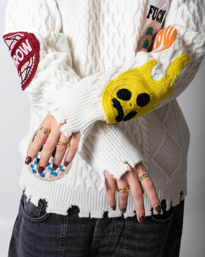 Maglia Barrow girocollo in misto lana con patch