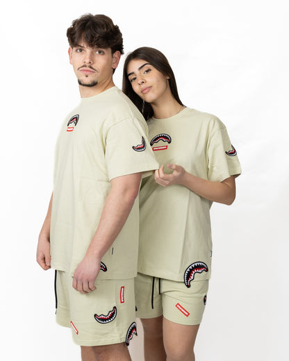 T-Shirt Sprayground "Shark Patches sage"