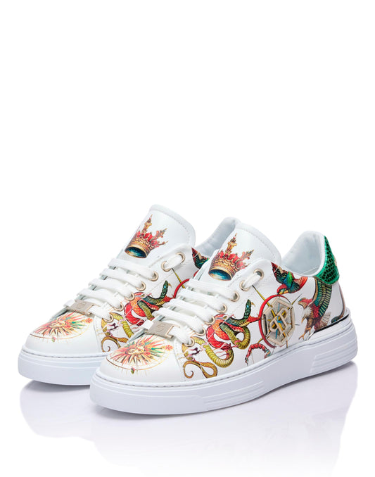 Sneakers Philipp Plein printed low-top stampata allover uomo