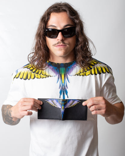 Portafoglio Marcelo Burlon in ecopelle con logo wings