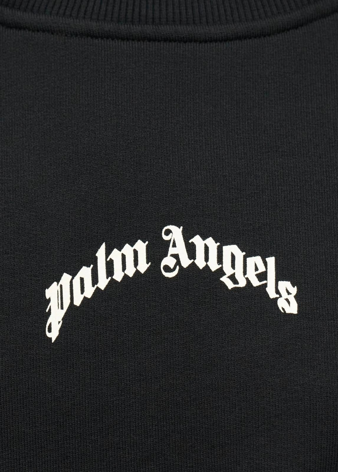 Felpa Palm Angels girocollo "Curve Logo Loose Crop" donna