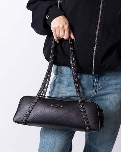 Borsa John Richmond con logo "JR" e borchie