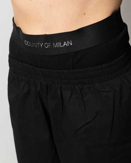 Bermuda Marcelo Burlon in popeline con fascia logata donna