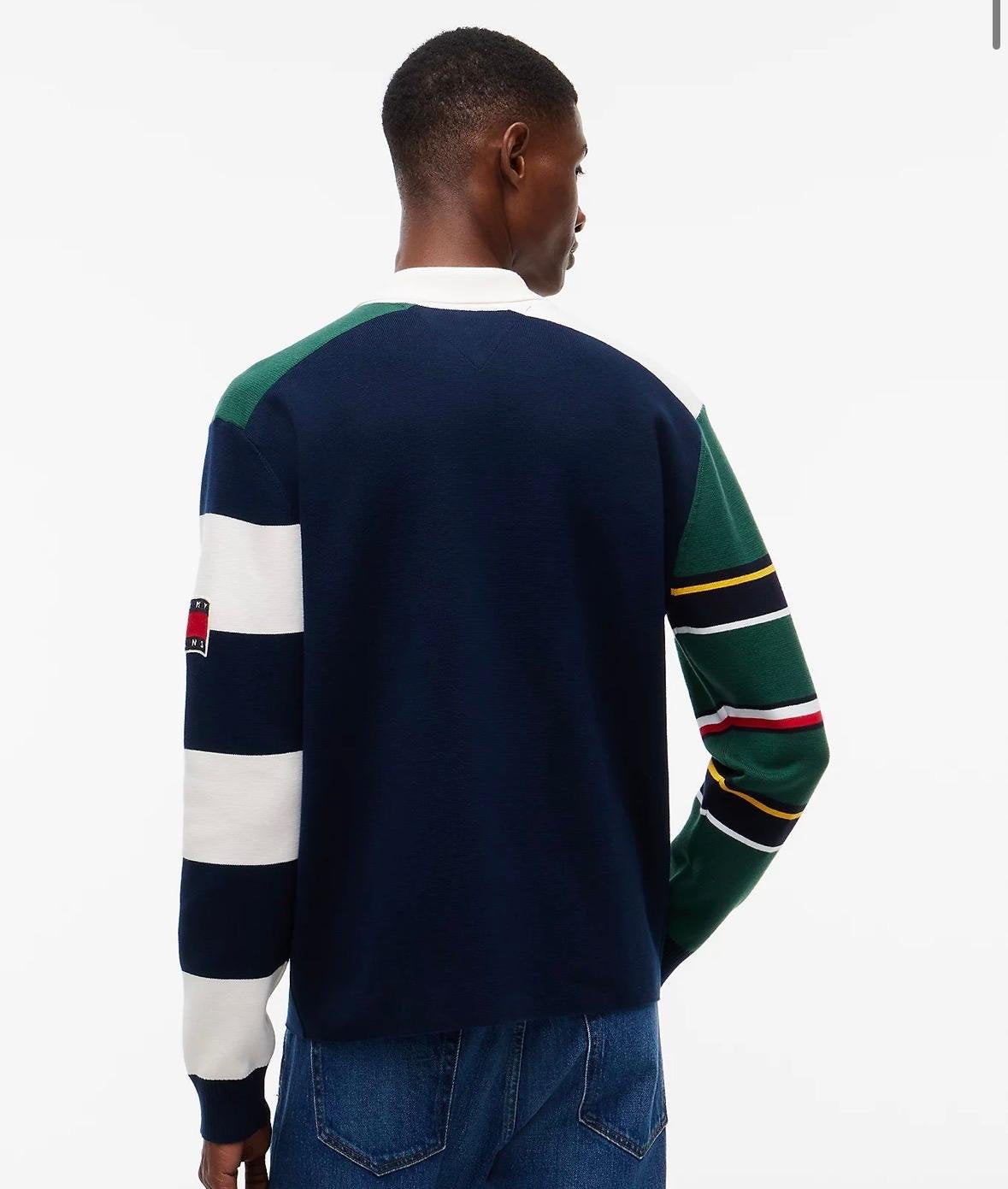 Maglia polo Tommy Jeans con patch logo e dettagli ricamati