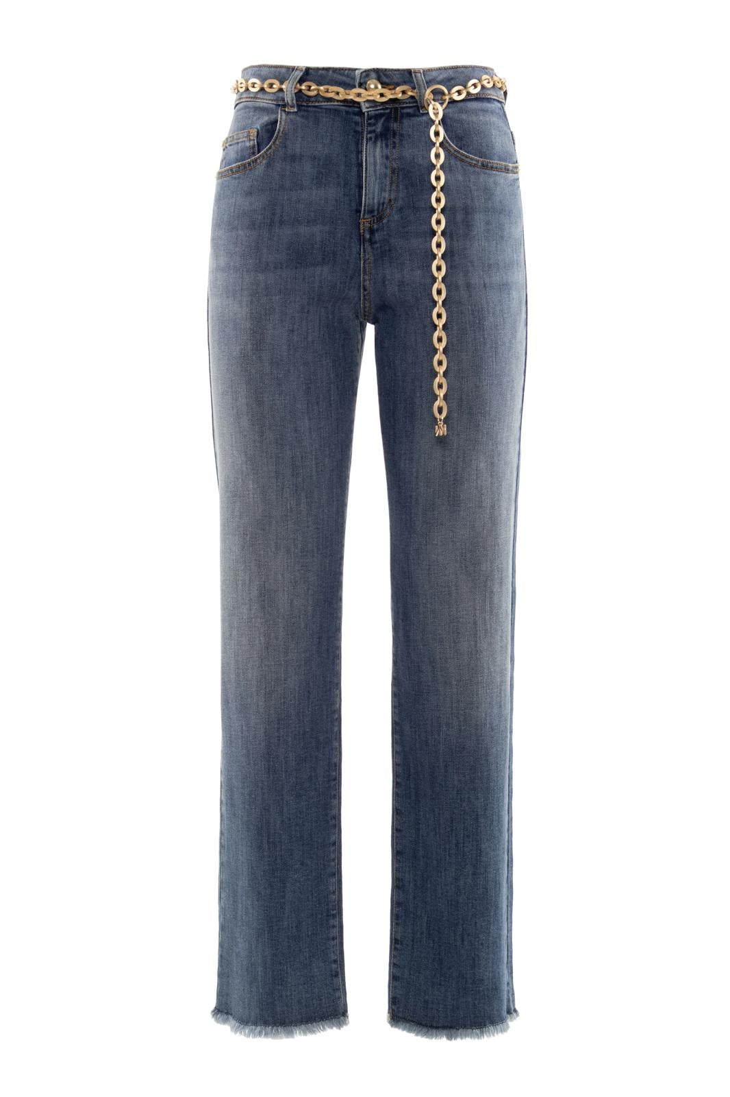 Pantalone Nenette in denim a gamba dritta con cintura donna