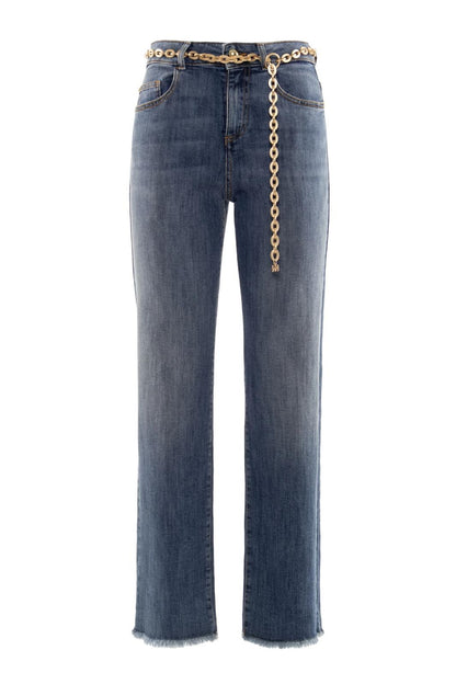 Pantalone Nenette in denim a gamba dritta con cintura donna