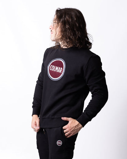 Felpa Colmar girocollo con maxi logo in spugna uomo
