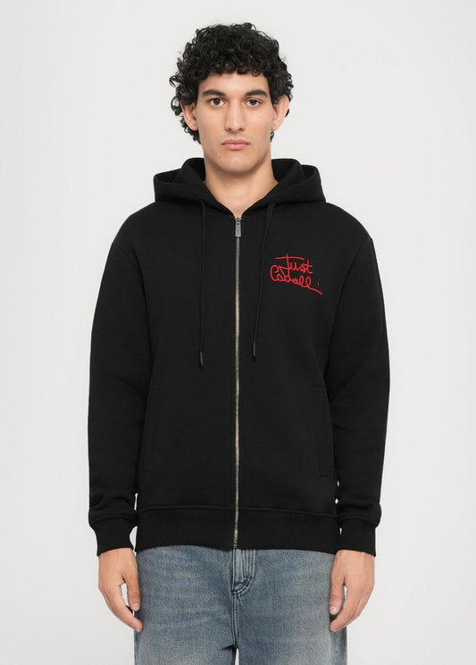 Felpa Just Cavalli fullzip con cappuccio "Corded Logo" uomo