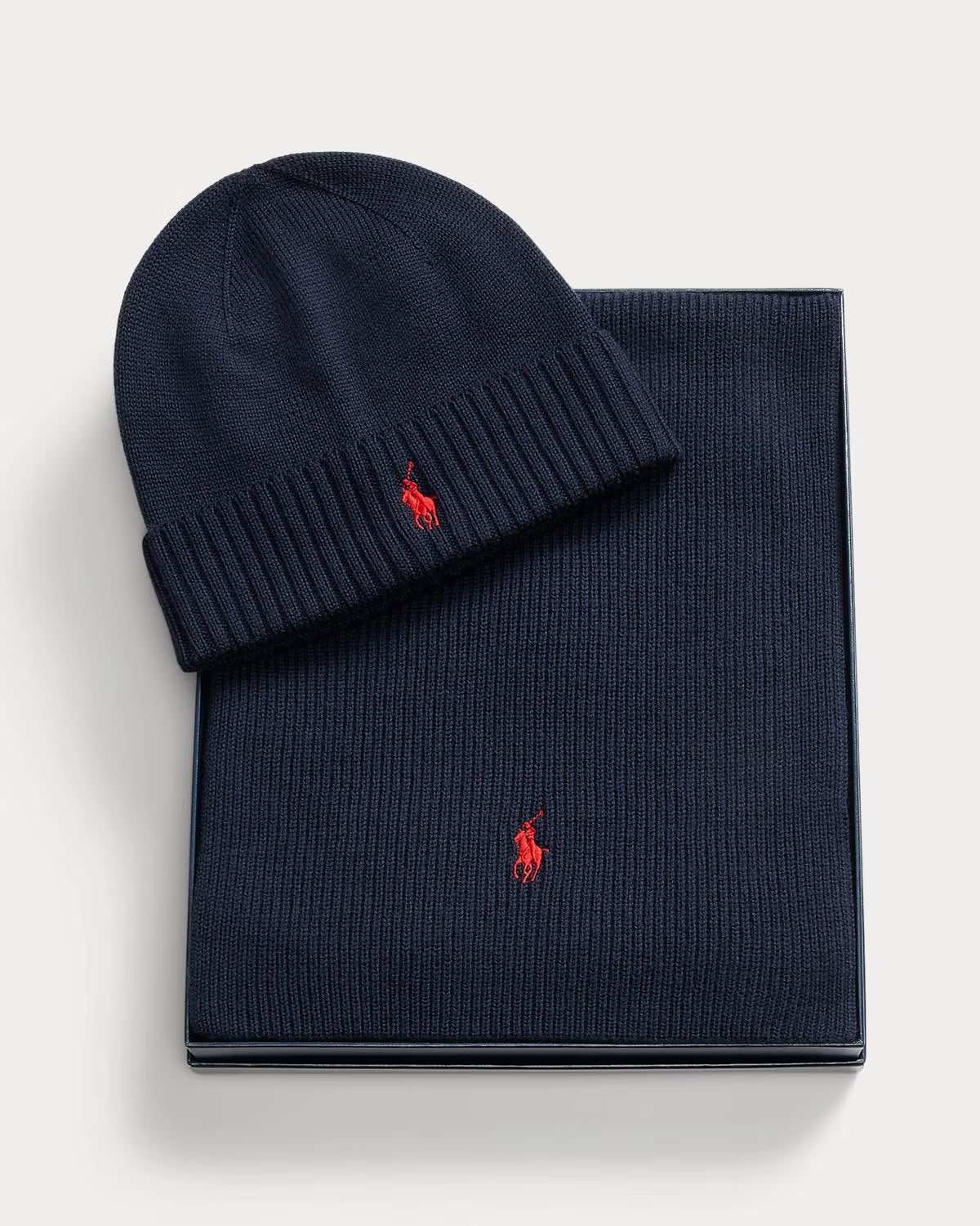 Cappello e sciarpa Polo Ralph Lauren in lana con logo ricamato